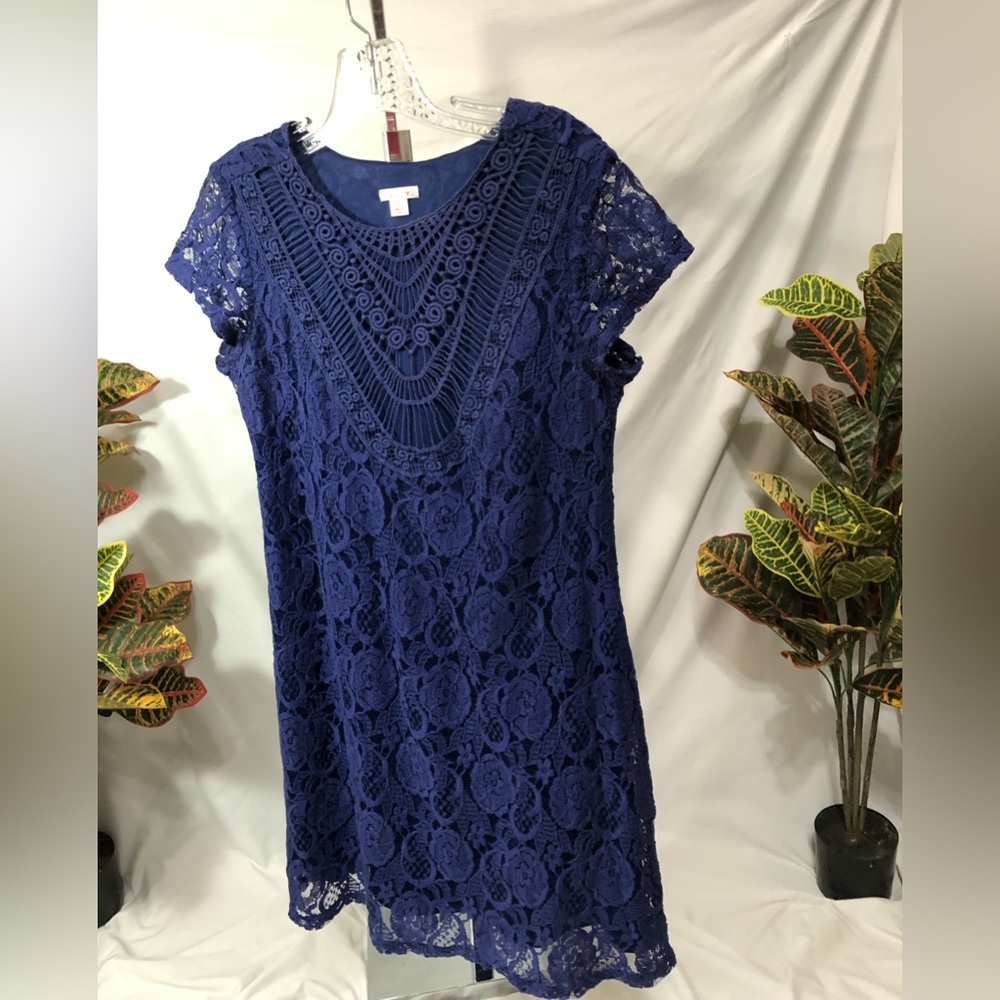 Blue lace dress